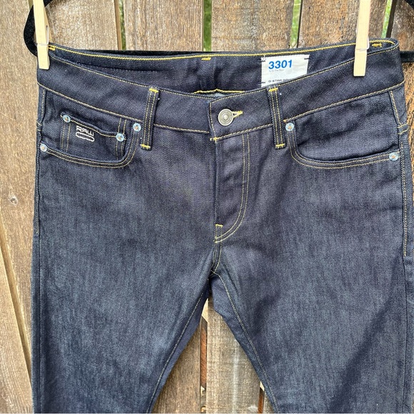 G-Star Raw Men’s 3301 Low Tapered Button Fly Dark Wash Jeans NWOT Sz 30 X 30 - Picture 8 of 16